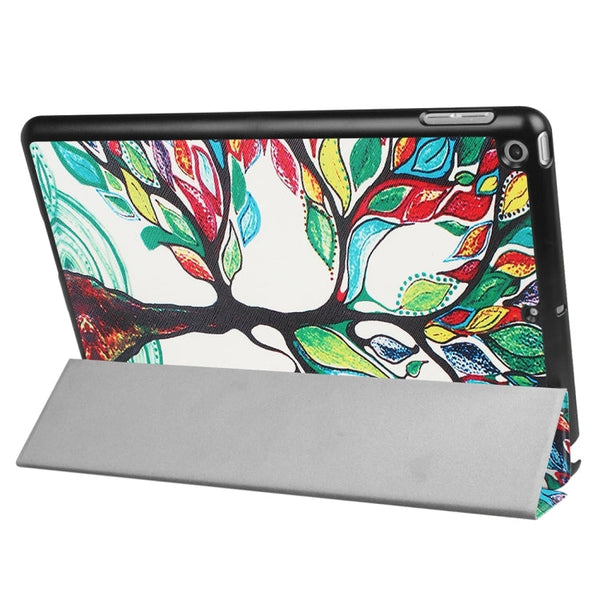 For iPad 9.7 (2018) & iPad 9.7 (2017) Cross Texture Painting  Pattern Horizontal Flip Leather Case with Three-folding Holder, IP7D1011A, IP7D1011B, IP7D1011C, IP7D1011D, IP7D1011E, IP7D1011F, IP7D1011G, IP7D1011H, IP7D1011J, IP7D1011K