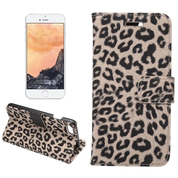 For  iPhone 8 & 7  Leopard Pattern Horizontal Flip Leather Case with Holder & Card Slots & Wallet