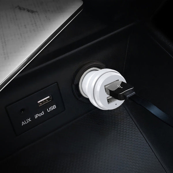 ipipoo XP-1 Dual USB Car Fast Charging Charger with Android Line, XP-1 (White)