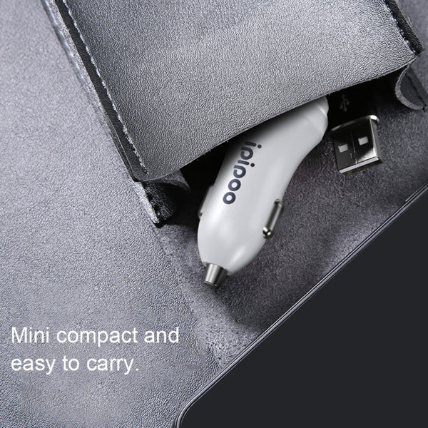 ipipoo XP-1 Dual USB Car Fast Charging Charger with Android Line, XP-1 (White)