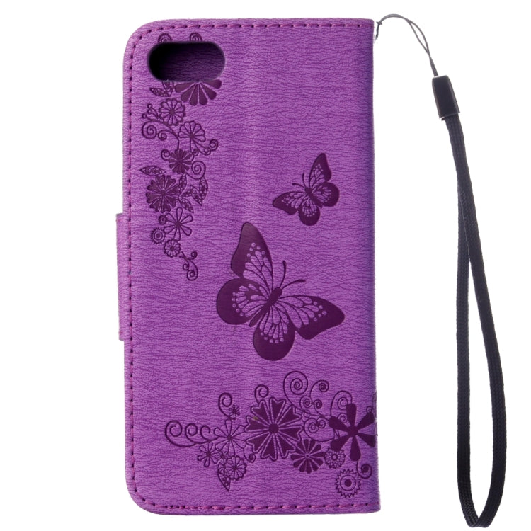 For  iPhone 8 & 7   Pressed Flowers Butterfly Pattern Horizontal Flip Leather Case with Holder & Card Slots & Wallet