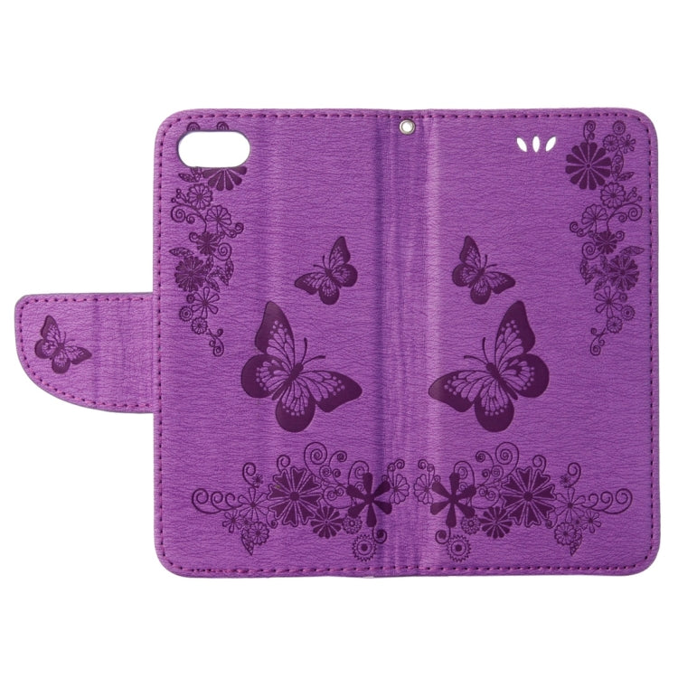 For  iPhone 8 & 7   Pressed Flowers Butterfly Pattern Horizontal Flip Leather Case with Holder & Card Slots & Wallet