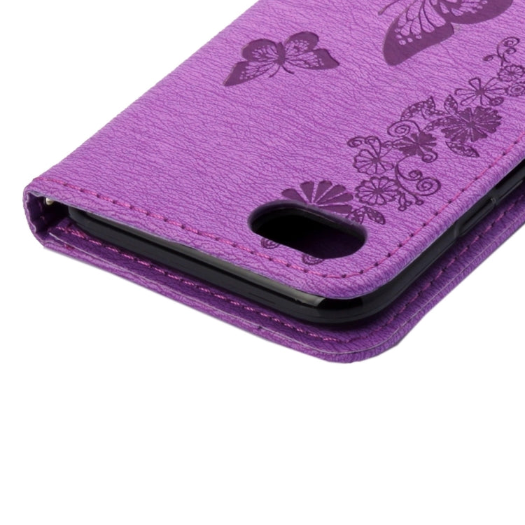 For  iPhone 8 & 7   Pressed Flowers Butterfly Pattern Horizontal Flip Leather Case with Holder & Card Slots & Wallet