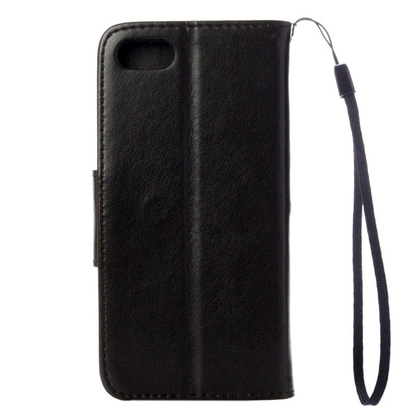 For  iPhone 8 & 7  Pressed Flowers Horizontal Flip Leather Case with Holder & Card Slots & Wallet