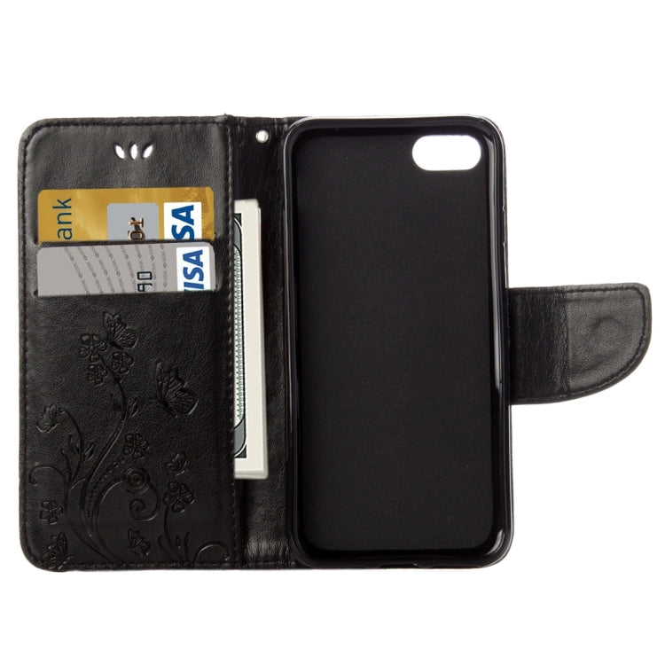 For  iPhone 8 & 7  Pressed Flowers Horizontal Flip Leather Case with Holder & Card Slots & Wallet