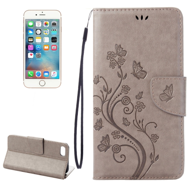 For  iPhone 8 & 7  Pressed Flowers Horizontal Flip Leather Case with Holder & Card Slots & Wallet