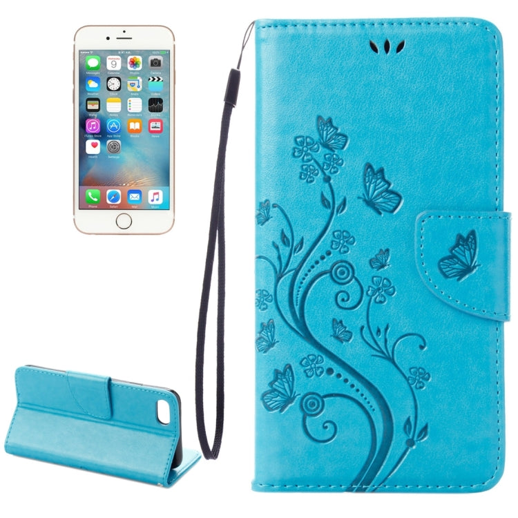 For  iPhone 8 & 7  Pressed Flowers Horizontal Flip Leather Case with Holder & Card Slots & Wallet