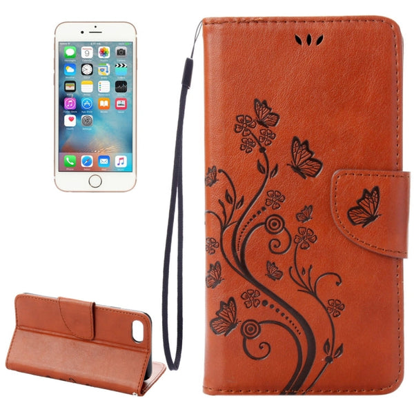 For  iPhone 8 & 7  Pressed Flowers Horizontal Flip Leather Case with Holder & Card Slots & Wallet
