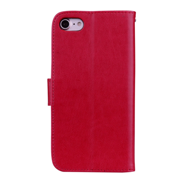 Fro  iPhone 8 & 7  Roses Pressed Flowers Pattern Flip Leather Case with Holder & Card Slots & Wallet