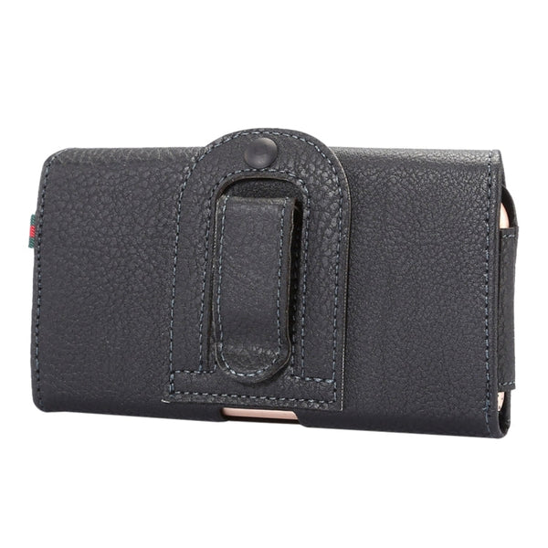 Universal Litchi Texture Vertical Flip Thwartwise PU Leather Case / Waist Bag with Back Splint & Card Slots & 15cm Lanyard for  iPhone 8 & 7  & 6s & 6, Galaxy SIV & SIII, Xiaomi Redmi 3 & 3X, Size: 14.3 x 7.5 x 1.5 cm