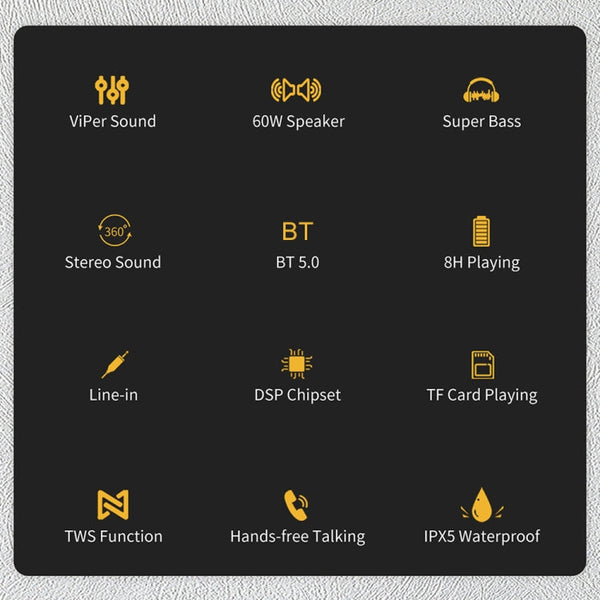 XDOBO X8 60W Wireless Bluetooth Speaker Outdoor Subwoofer Support TWS & TF Card, X8