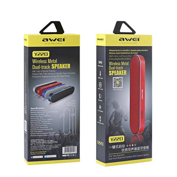 awei Y220 Portable Wireless Bluetooth Speaker V4.2 with HD Clear 3D Stereo Sound and Noise Cancelling, Support TF Card / AUX