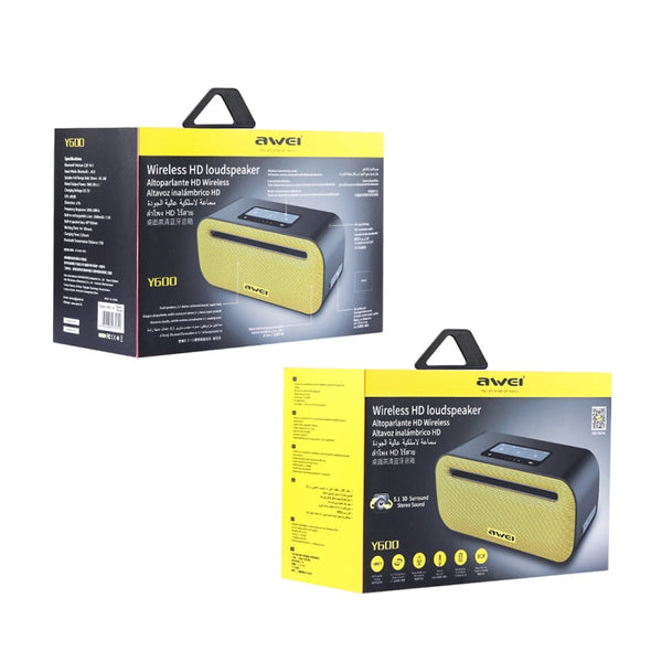 awei Y600 Wireless Bluetooth Speaker with 3D Stereo, Built-in Mic, Support TF Card / AUX / NFC
