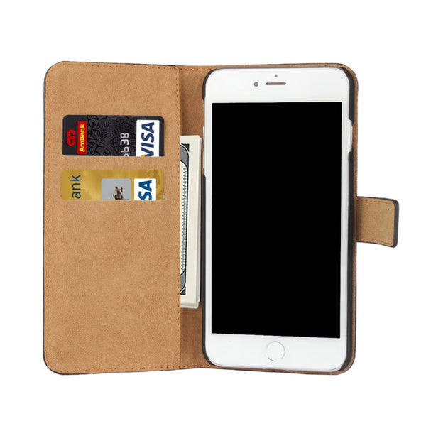 For  iPhone 8 & 7  Genuine Split Horizontal Flip Leather Case with Holder & Card Slots & Wallet