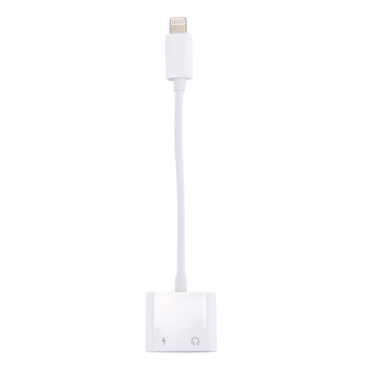 2 in 1 8 Pin Male to 8 Pin Charging + 8 Pin Audio Female Earphone Adapter with Call Function, Support IOS 10.3.1 or Above
