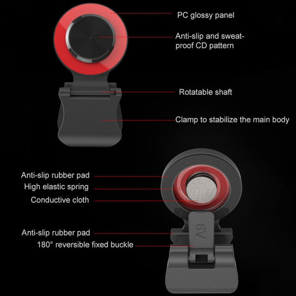 A9 Direct Mobile Clip Games Joystick Artifact Hand Travel Button Sucker with Ring Holder for iPhone, Android Phone, Tablet, A9 Gold, A9 REd, A9 Silver