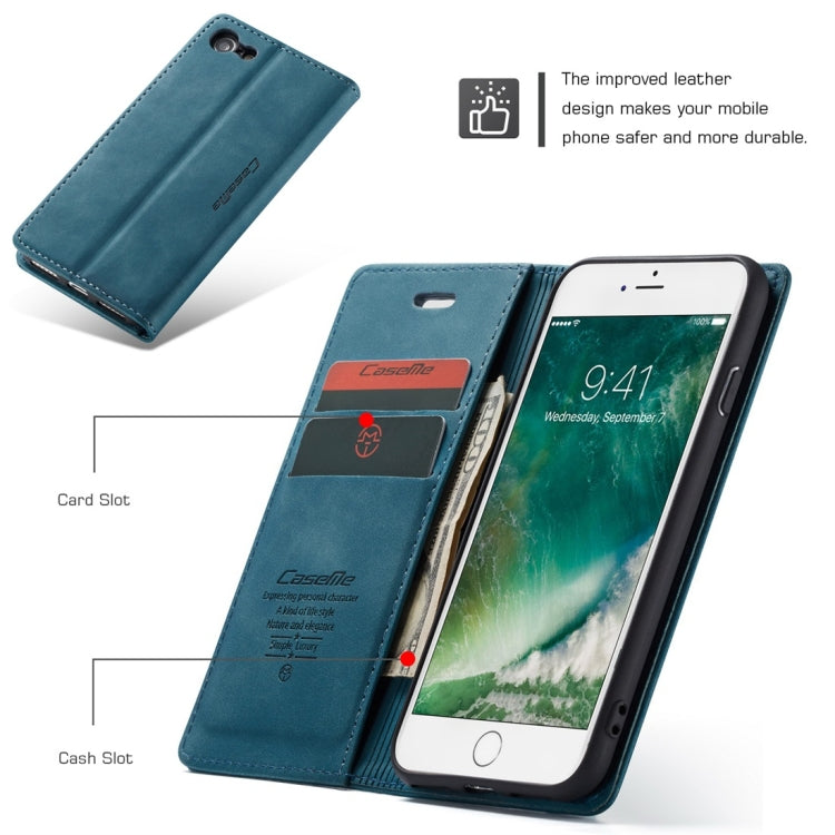 CaseMe-013 Multifunctional Retro Frosted Horizontal Flip Leather Case for iPhone 7 / 8, with Card Slot & Holder & Wallet, For iPhone 7 / 8