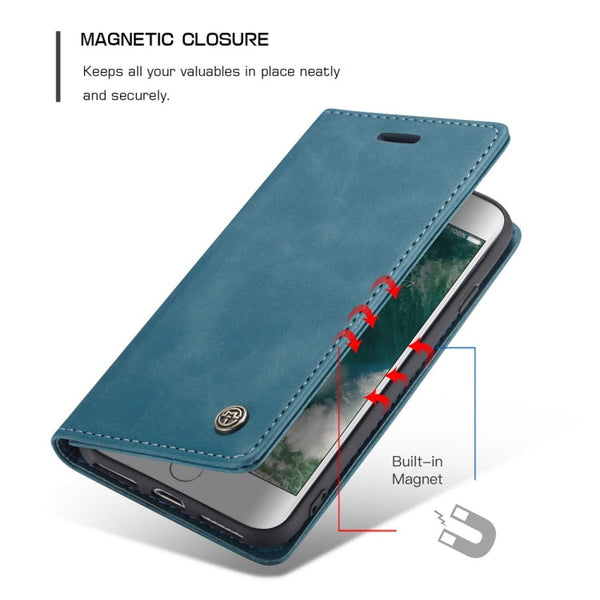 CaseMe-013 Multifunctional Retro Frosted Horizontal Flip Leather Case for iPhone 7 / 8, with Card Slot & Holder & Wallet, For iPhone 7 / 8