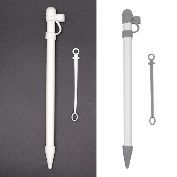 3 in 1 Silicone Protective Cover+Touch Cap Pen+Nip Pen Case For Apple Pencil, Grey, White