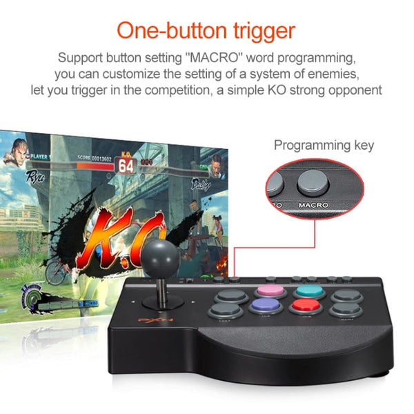 PXN PXN-0082 Gladiator Street Machine Game Handle Rocker Controller for Nintendo Switch / PC / Android System / PS3 / PS4 / XboxOne, PXN-0082