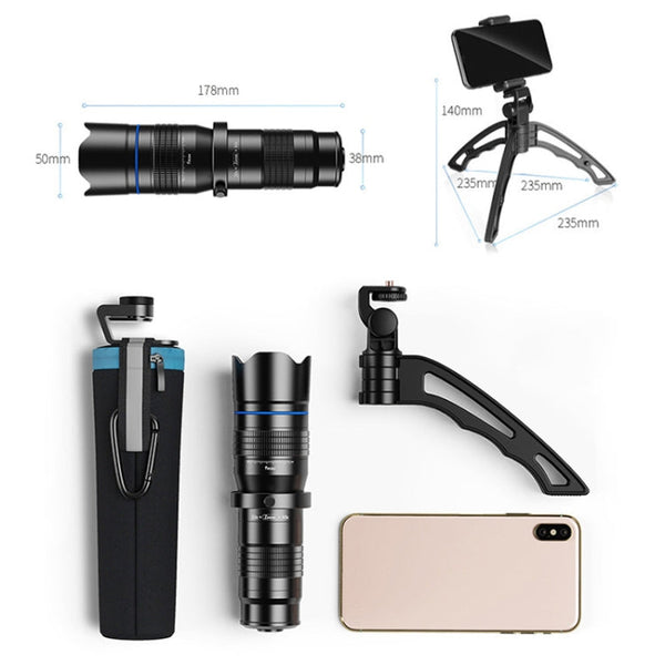 APEXEL APL-20-40XJJ04 20-40X HD External Dual-adjustment Zoom Telescope Universal Telephoto Phone Lens, APL-20-40XJJ04