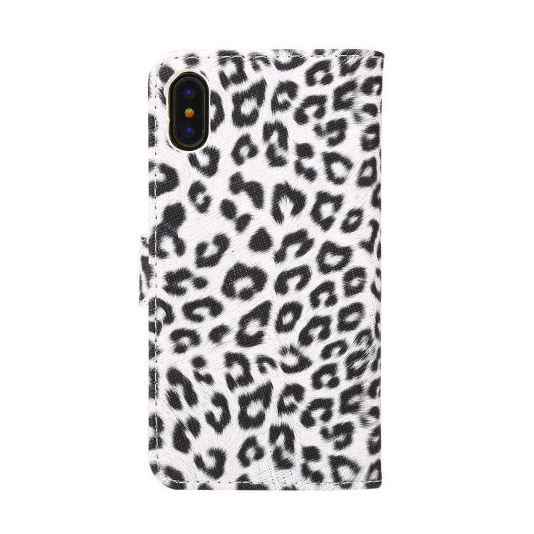 For iPhone X Leopard Pattern PU + PC Horizontal Flip Leather Protective Case with Holder & Card Slots