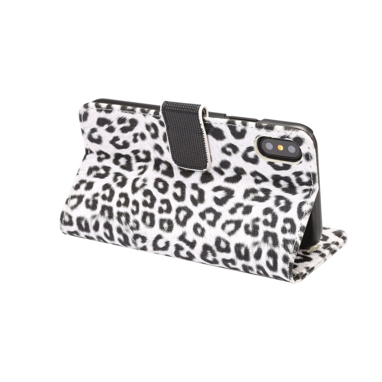 For iPhone X Leopard Pattern PU + PC Horizontal Flip Leather Protective Case with Holder & Card Slots
