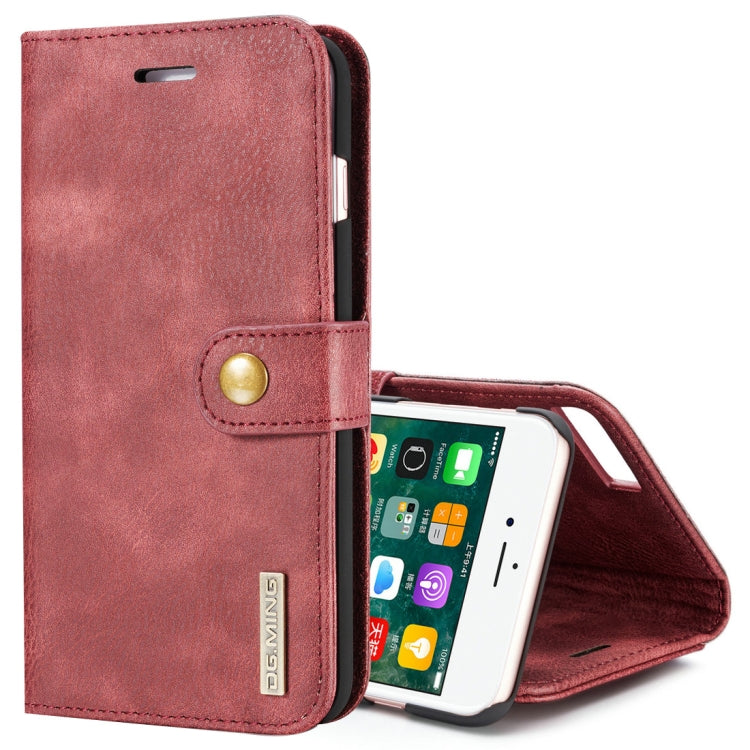 DG.MING for iPhone 8 Plus & iPhone 7 Plus Crazy Horse Texture Horizontal Flip Detachable Magnetic Protective Case with Holder & Card Slots & Wallet, iPhone 8P & 7P