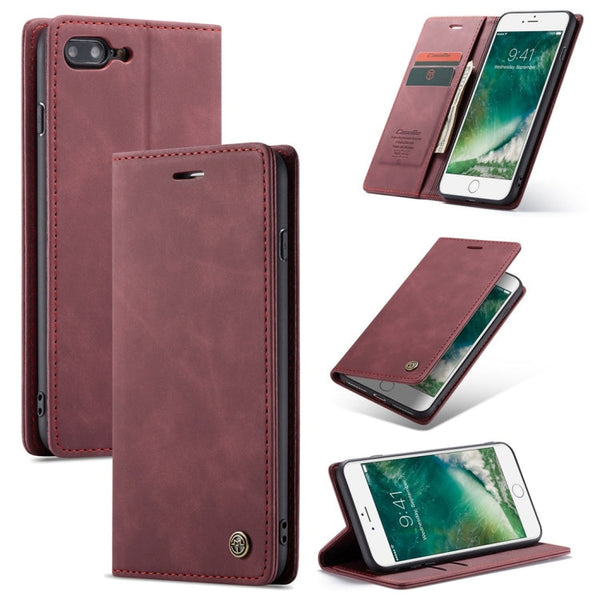 CaseMe-013 Multifunctional Retro Frosted Horizontal Flip Leather Case for iPhone 7 Plus / 8 Plus, with Card Slot & Holder & Wallet