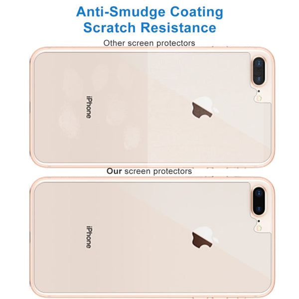 2 PCS for iPhone 8 Plus & 7 Plus 0.3mm 9H Surface Hardness 2.5D Curved Edge Explosion-proof Premium Tempered Glass Back Screen Protector, For 8P & 7P