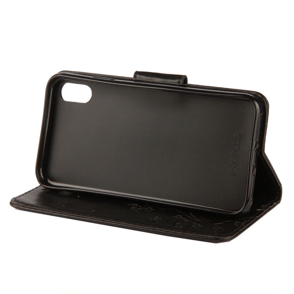 For iPhone XR Embossed Butterfly Pattern Horizontal Flip Leather Case with Card Slot & Holder & Wallet & Lanyard, For XR