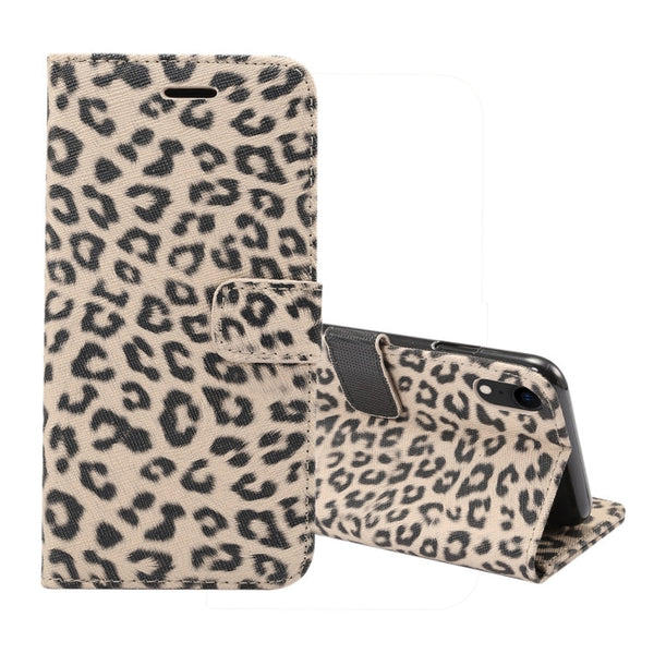 For iPhone XR Leopard Pattern Horizontal Flip Leather Case with Holder & Card Slots
