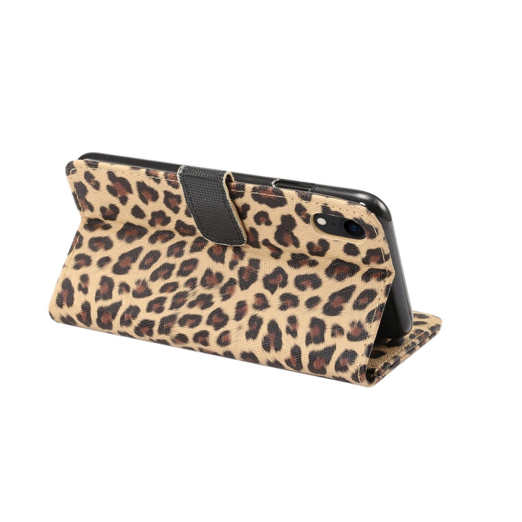 For iPhone XR Leopard Pattern Horizontal Flip Leather Case with Holder & Card Slots
