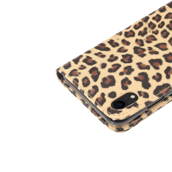 For iPhone XR Leopard Pattern Horizontal Flip Leather Case with Holder & Card Slots