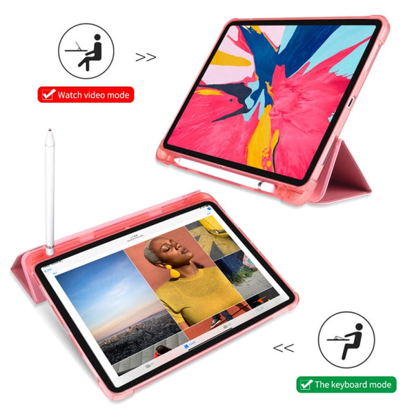 Three-folding Shockproof TPU Protective Case for iPad Pro 11 inch (2018) / (2020), with Holder & Pen Slot, iPad Pro 11 inch (2018) / (2020)