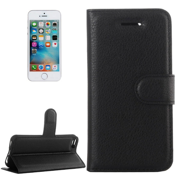 For iPhone 5 & 5s & SE Litchi Texture Horizontal Flip Leather Case with Holder & Card Slots & Wallet, For iPhone 5 & 5S & SE