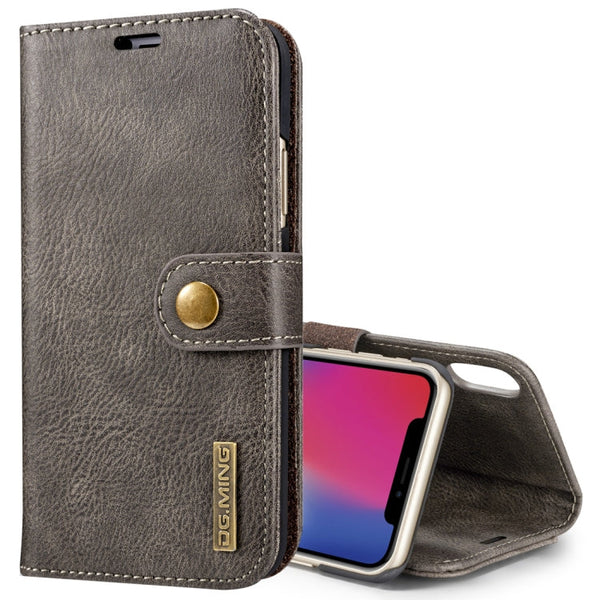 For iPhone X / XS DG.MING  Crazy Horse Texture Horizontal Flip Detachable Magnetic Protective Case with Holder & Card Slots & Wallet, iPhone X, iPhone  X, For  X
