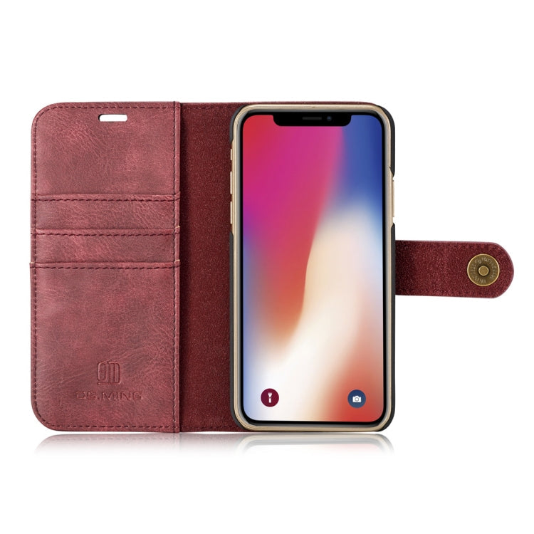 For iPhone X / XS DG.MING  Crazy Horse Texture Horizontal Flip Detachable Magnetic Protective Case with Holder & Card Slots & Wallet, iPhone X, iPhone  X, For  X