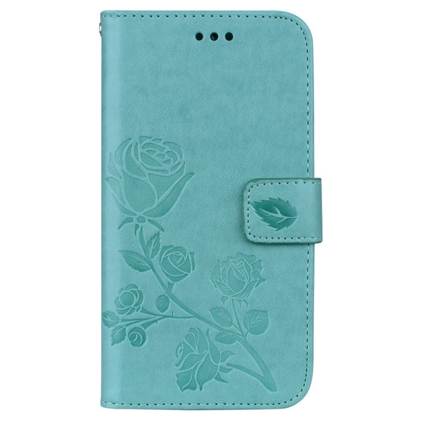 For iPhone XS Max Rose Embossed Horizontal Flip PU Leather Case with Holder & Card Slots & Wallet
