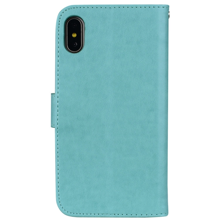 For iPhone XS Max Rose Embossed Horizontal Flip PU Leather Case with Holder & Card Slots & Wallet