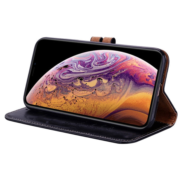 For iPhone XS Max Business Style Oil Wax Texture Horizontal Flip Leather Case with Holder & Card Slots & Wallet