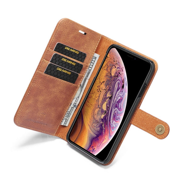 For iPhone XS Max DG.MING Crazy Horse Texture Flip Detachable Magnetic Leather Case with Holder & Card Slots & Wallet, iPhone XS Max, For iPhone XS Max