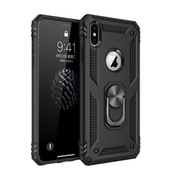 For iPhone XS Max Armor Shockproof TPU + PC Protective Case with 360 Degree Rotation Holder, For iPhone XS Max