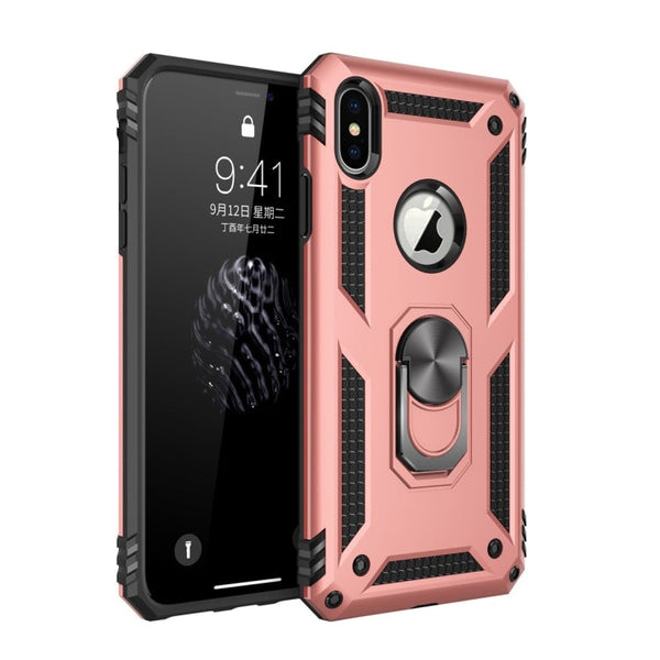 For iPhone XS Max Armor Shockproof TPU + PC Protective Case with 360 Degree Rotation Holder, For iPhone XS Max