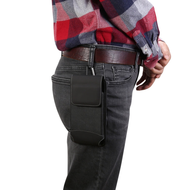 5. 5 inch Phones Universal Hanging Waist Oxford Cloth Case Bag with Carabiner, 5. 5 inch