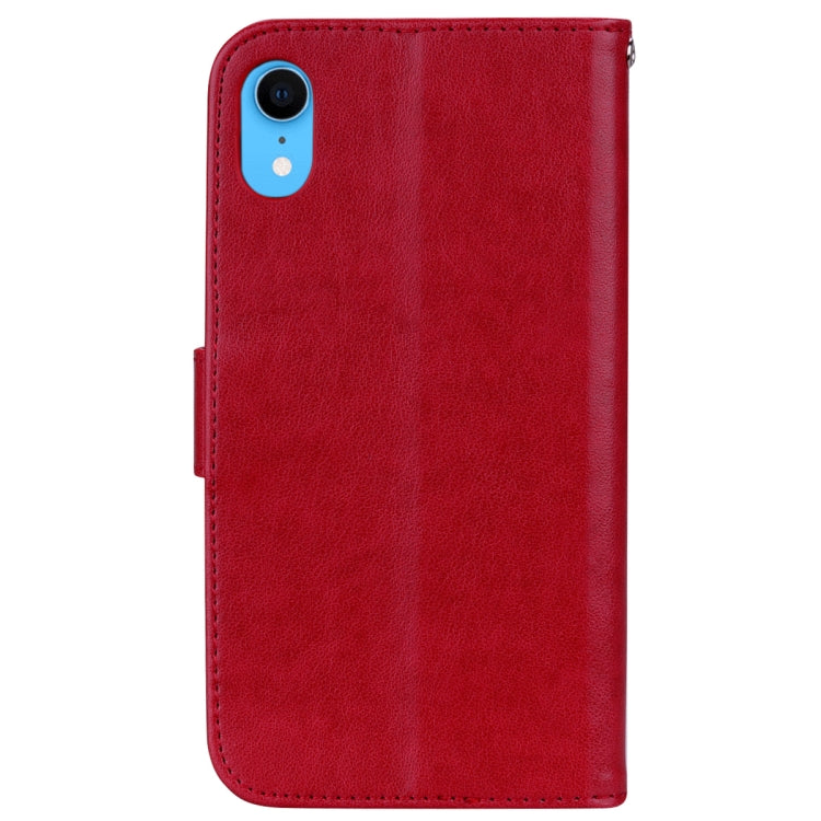For iPhone XR Rose Embossed Horizontal Flip PU Leather Case,  with Holder & Card Slots & Wallet