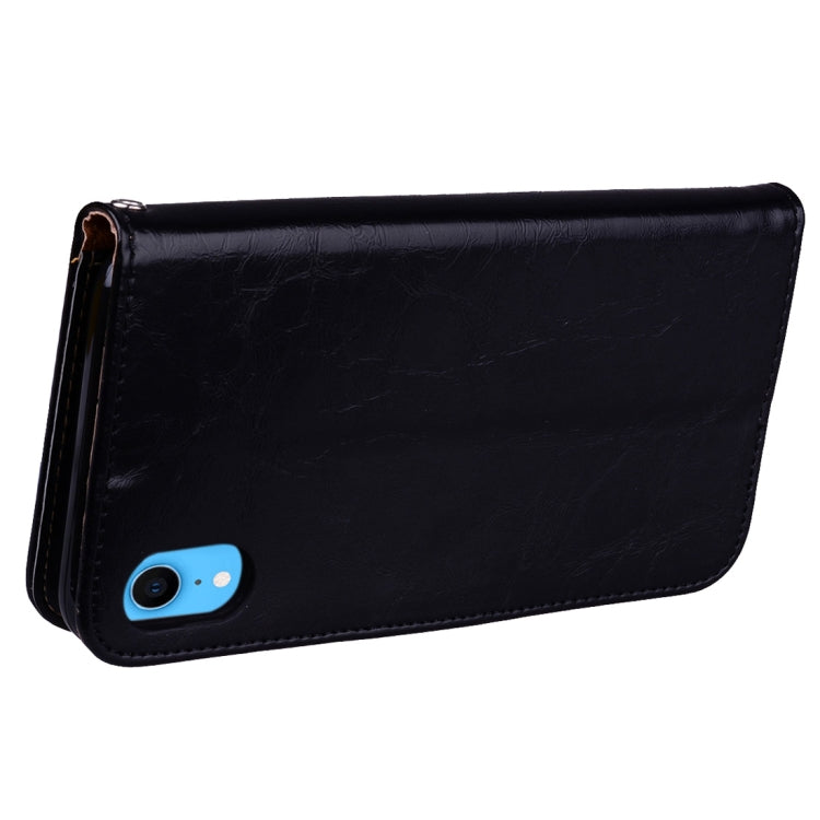 For iPhone XR Business Style Oil Wax Texture Horizontal Flip Leather Case with Holder & Card Slots & Wallet