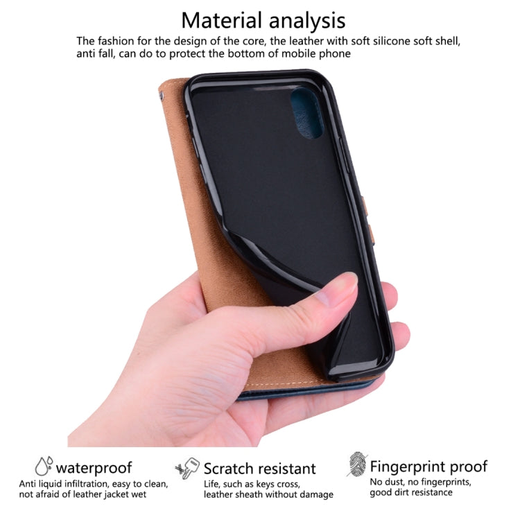 For iPhone XR Business Style Oil Wax Texture Horizontal Flip Leather Case with Holder & Card Slots & Wallet