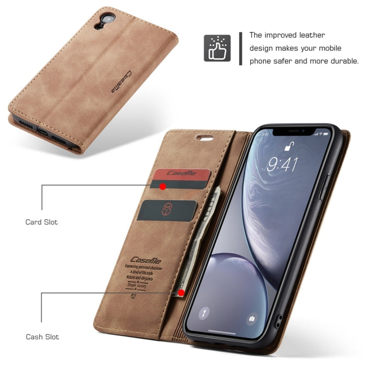 For iPhone XR CaseMe-013 Multifunctional Retro Frosted Horizontal Flip Leather Case with Card Slot & Holder & Wallet, For iPhone XR