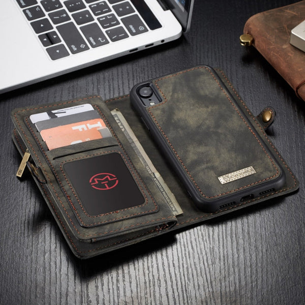 For iPhone XR CaseMe Detachable Multifunctional Horizontal Flip Leather Case with Card Slot & Holder & Zipper Wallet & Photo Frame, For iPhone XR, For iPhone  XR